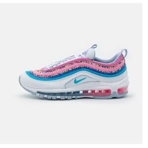 Nike Big Kids' Air Max 97 SE Shoes White/Lightning Blue DV7550-100 h sz. 3.5Y